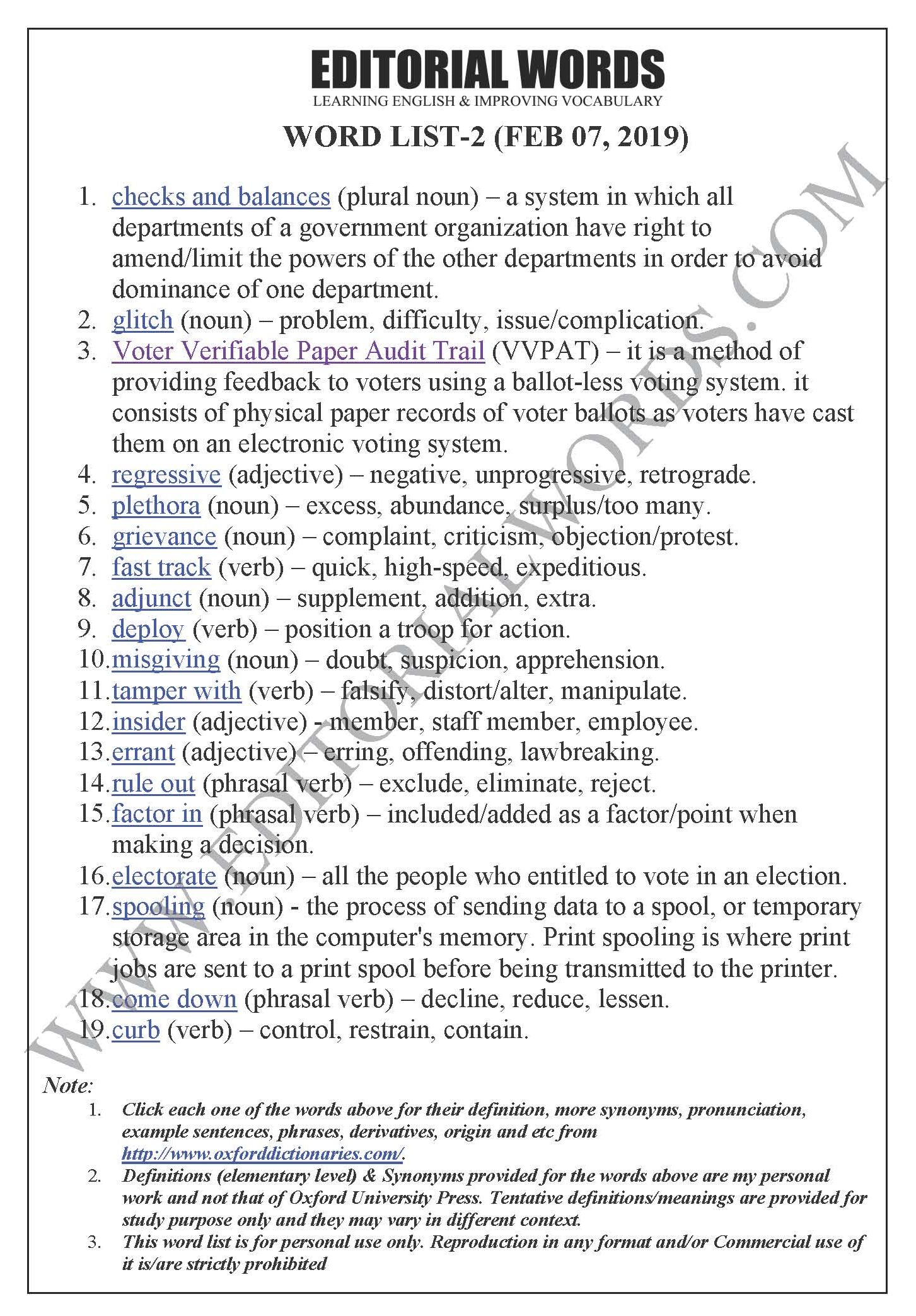 The Hindu Editorial (Checks and balance) - Feb 07, 2019