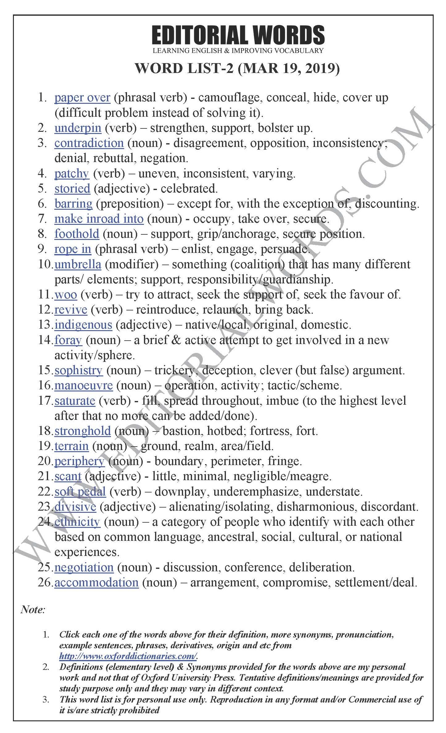 The Hindu Editorial (Papering over) - Mar 19, 2019