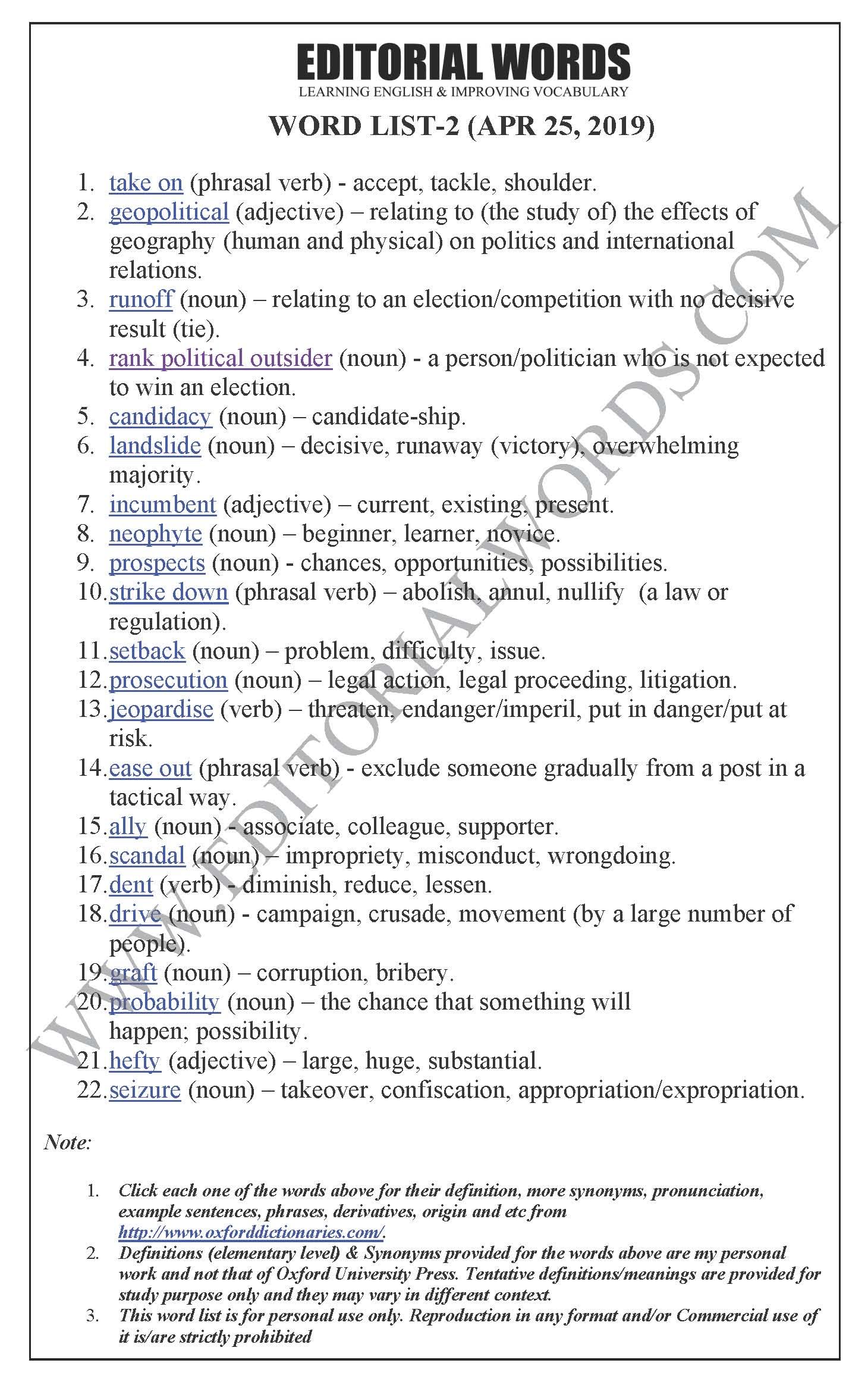 The Hindu Editorial (Comedian’s triumph) - Apr 25, 2019