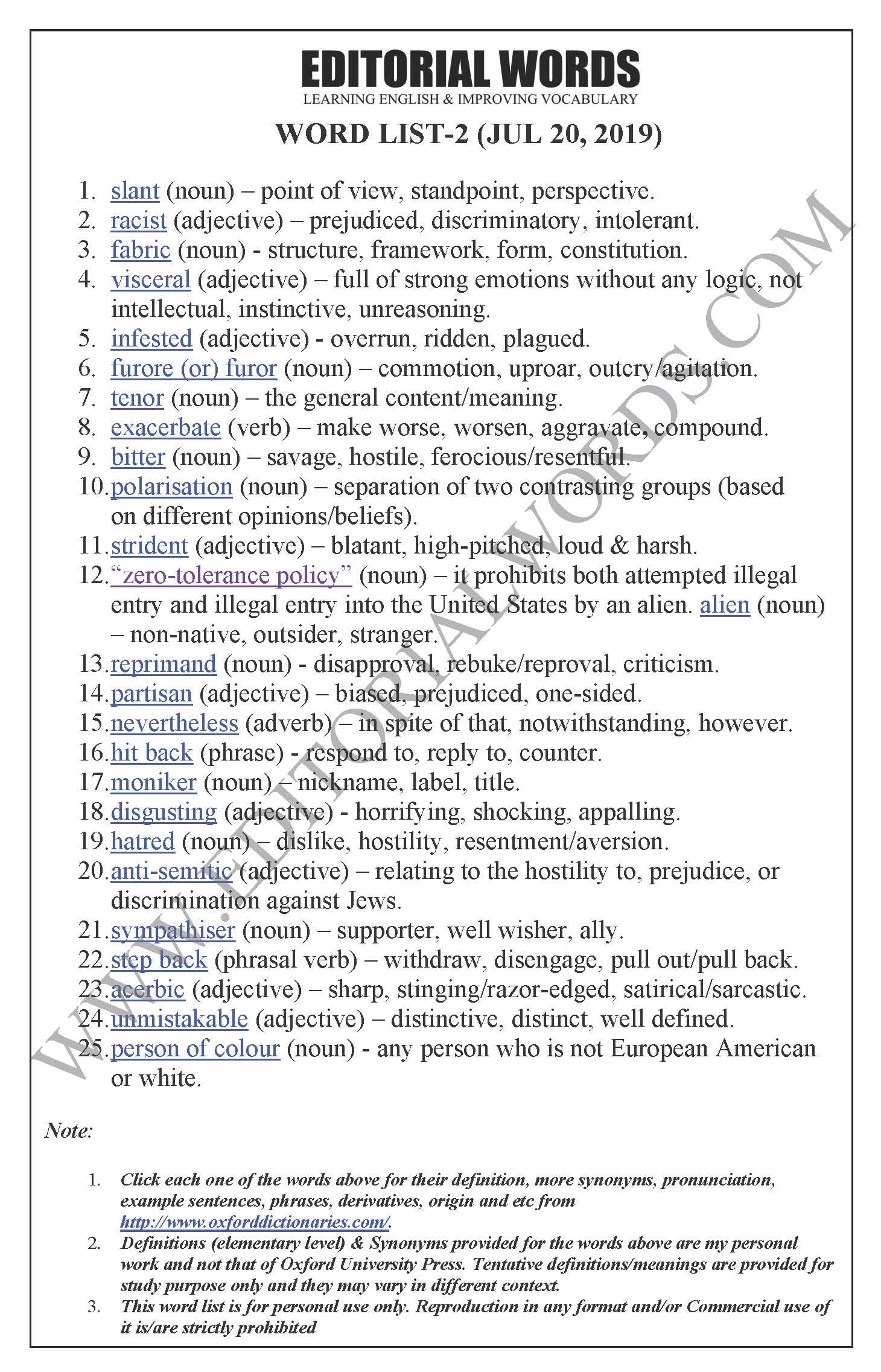 The Hindu Editorial (Unpresidential slant) - Jul 20, 2019