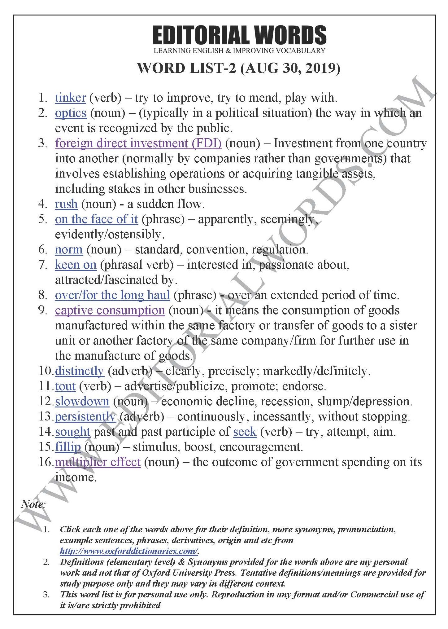 The Hindu Editorial (Tinkering for optics) - Aug 30, 2019