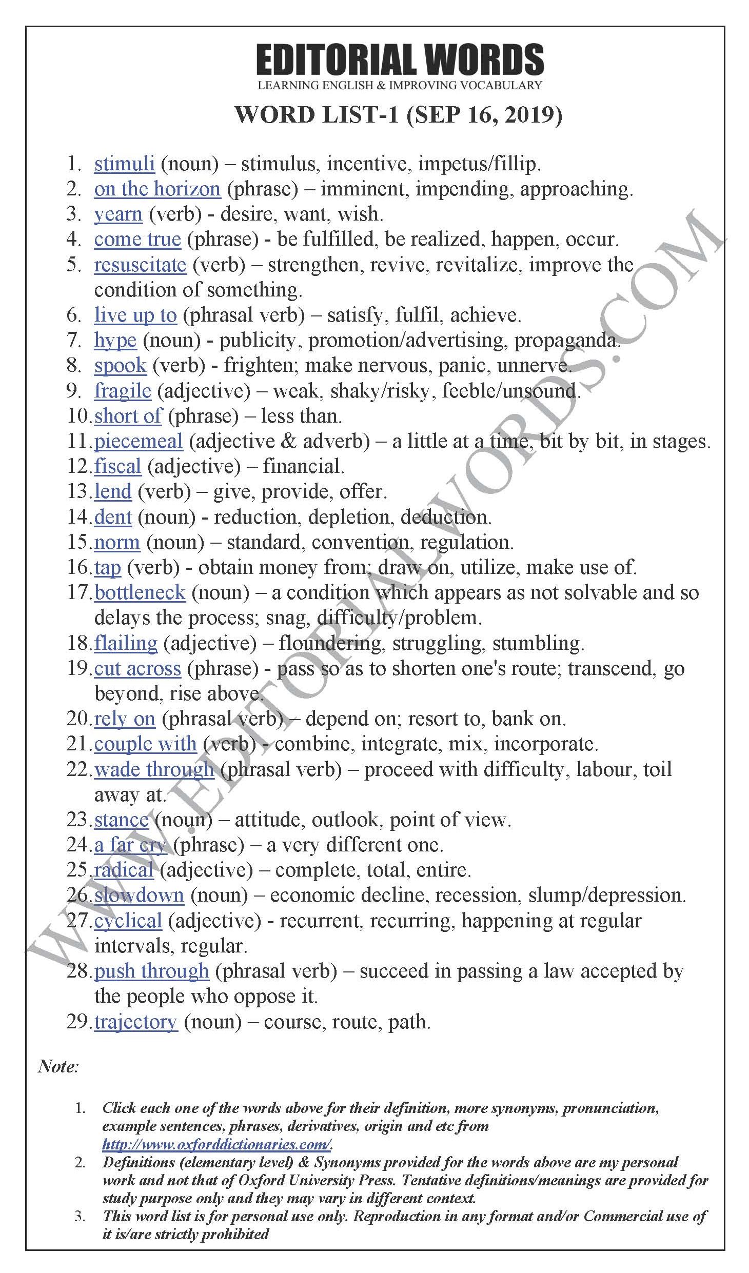 The Hindu Editorial (Waiting for reforms) - Sep 16, 2019 - Editorial Words