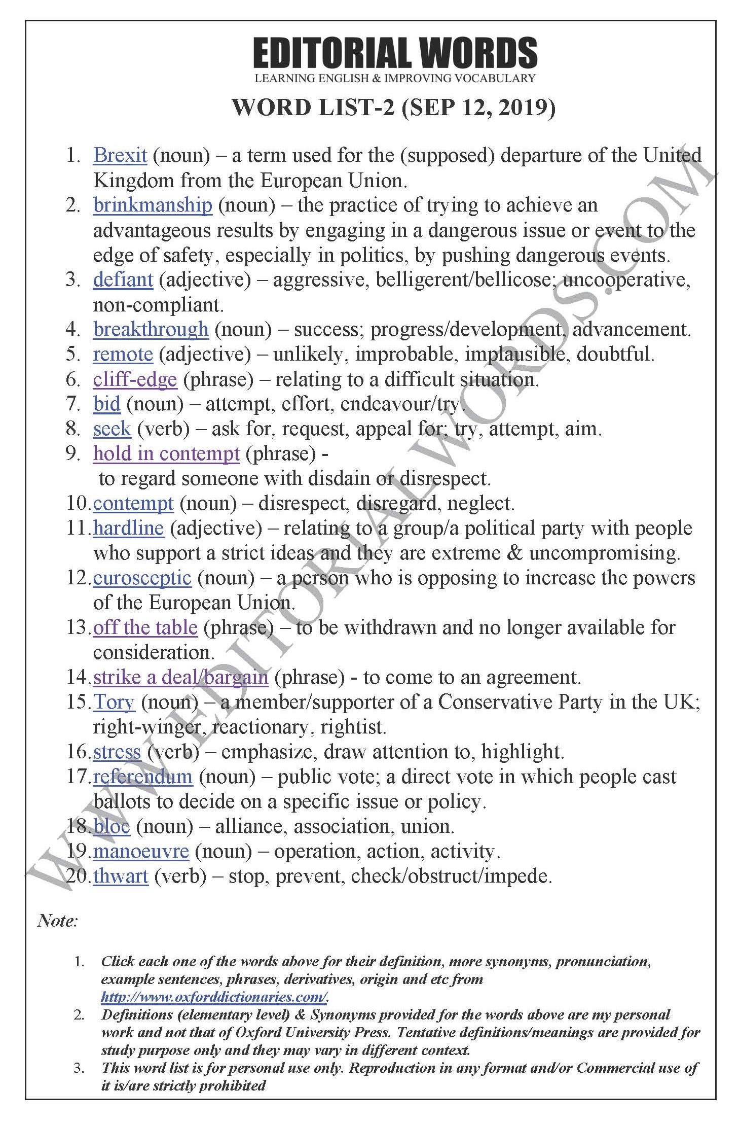 The Hindu Editorial (Brexit brinkmanship) - Sep 12, 2019