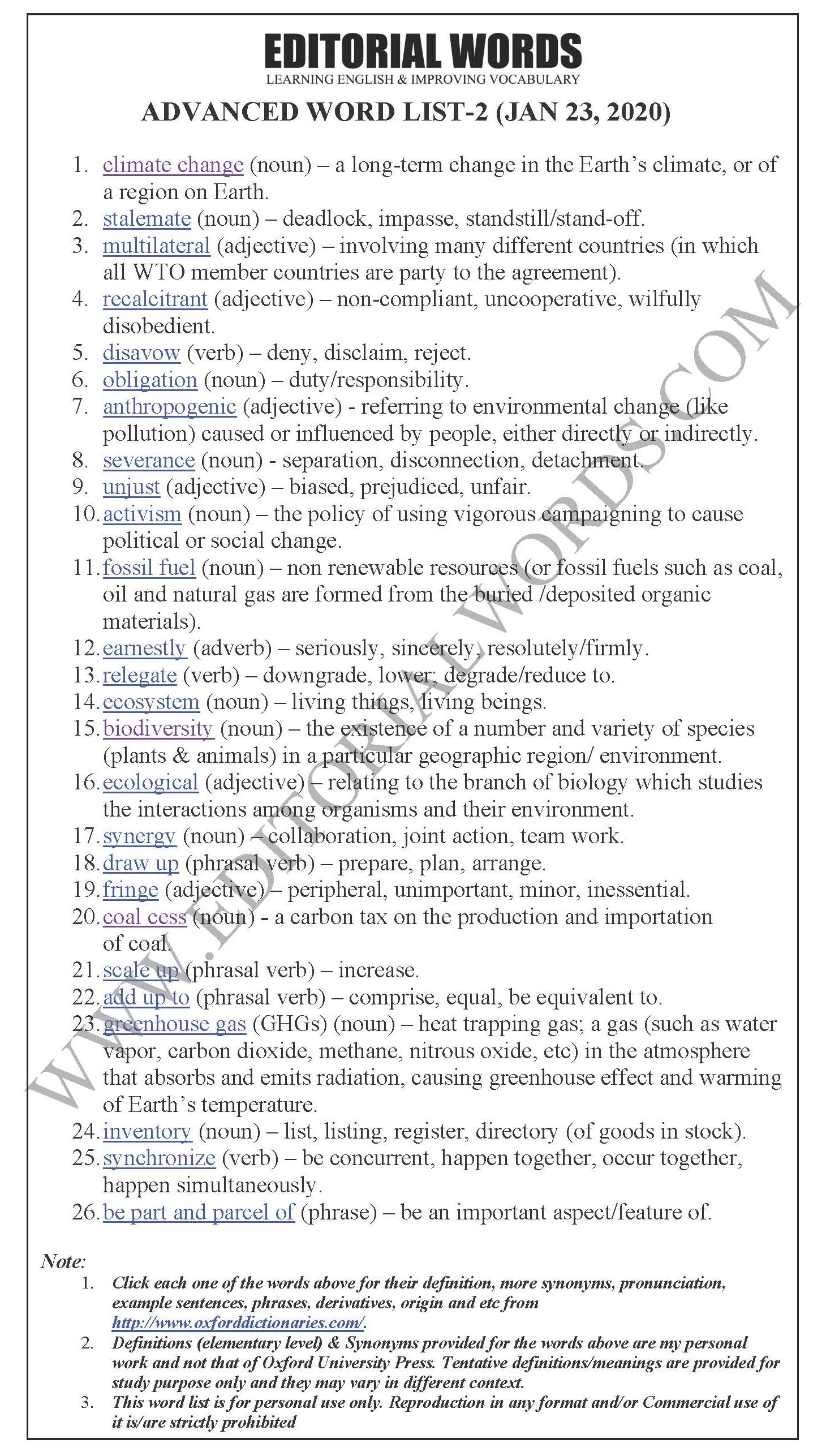 The Hindu Opinion Article (Think climate change action, act glocal) – Jan 23, 2020