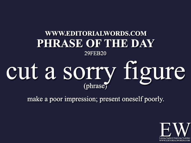 Phrase of the Day (cut a sorry figure)-29FEB20