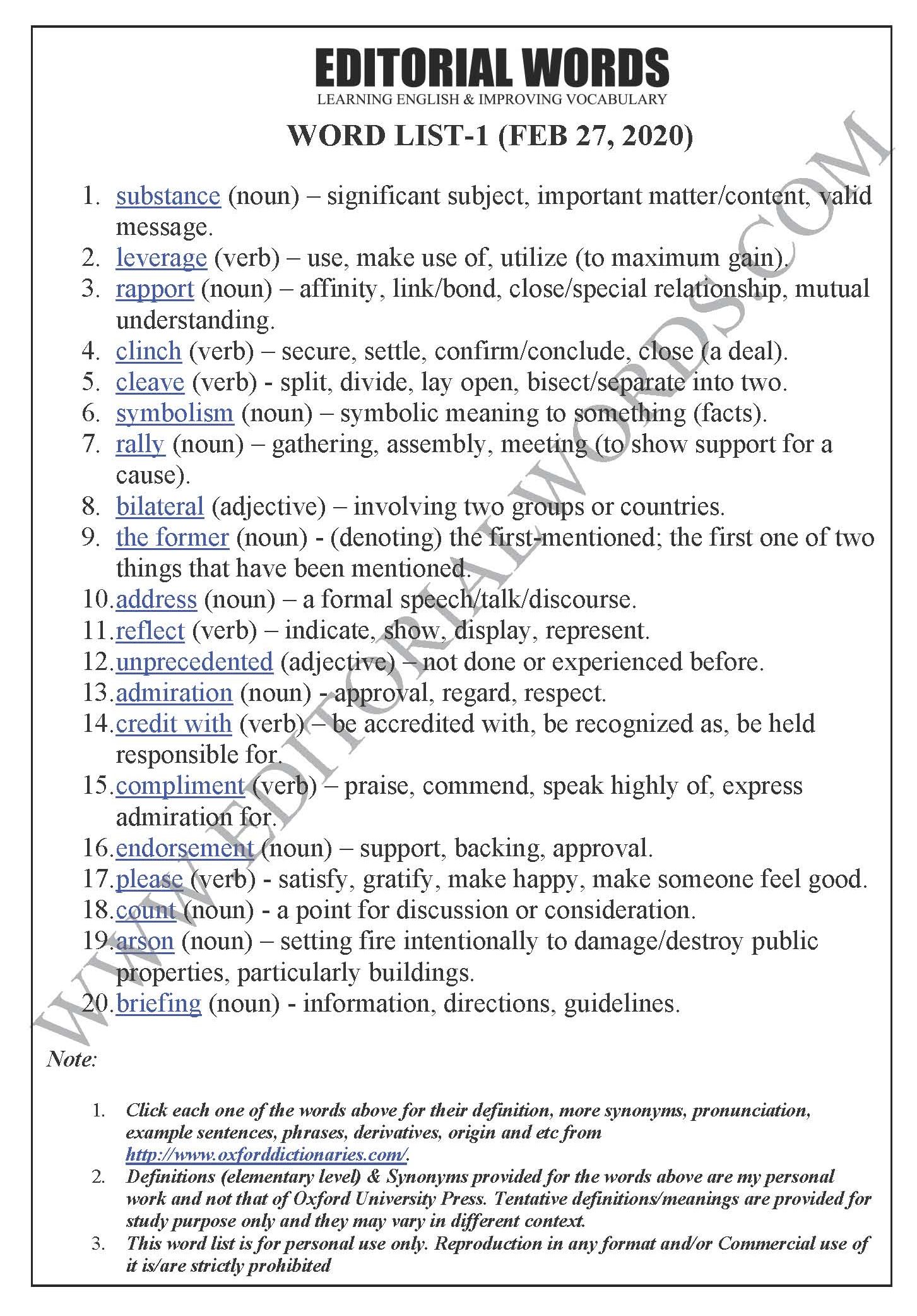 The Hindu Editorial (Signs and substance) - Feb 27, 2020