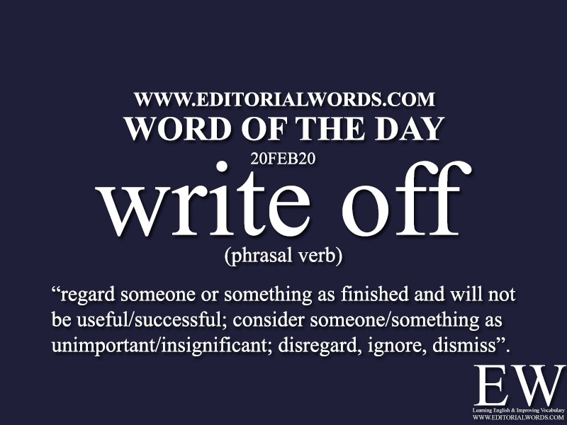 Word of the Day (write off)-20FEB20