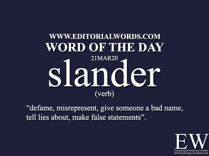 What does slander mean deals
