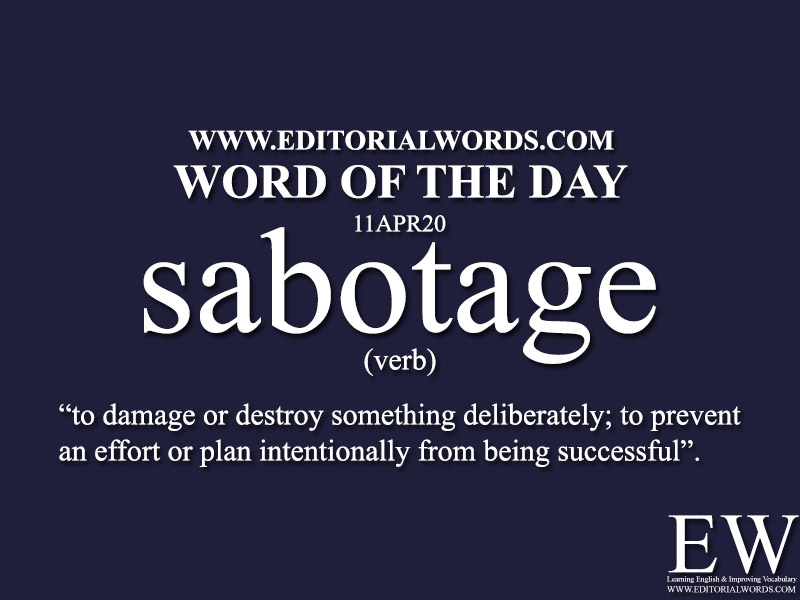 Word of the Day (sabotage)-11APR20