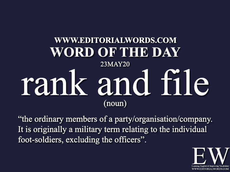 Word of the Day (rank and file)-23MAY20