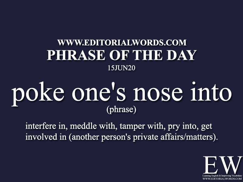 Phrase of the Day (poke one's nose into)-15JUN20