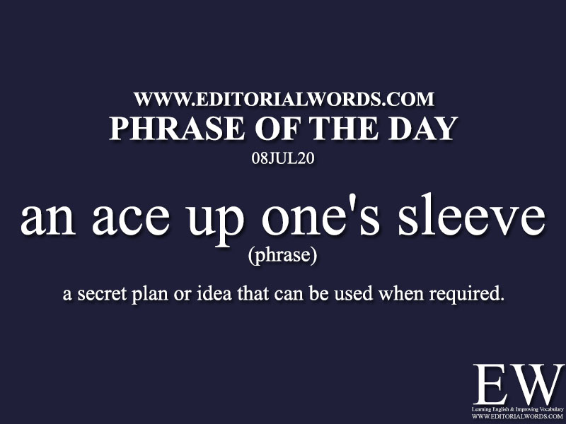 Phrase of the Day (an ace up one's sleeve)-08JUL20