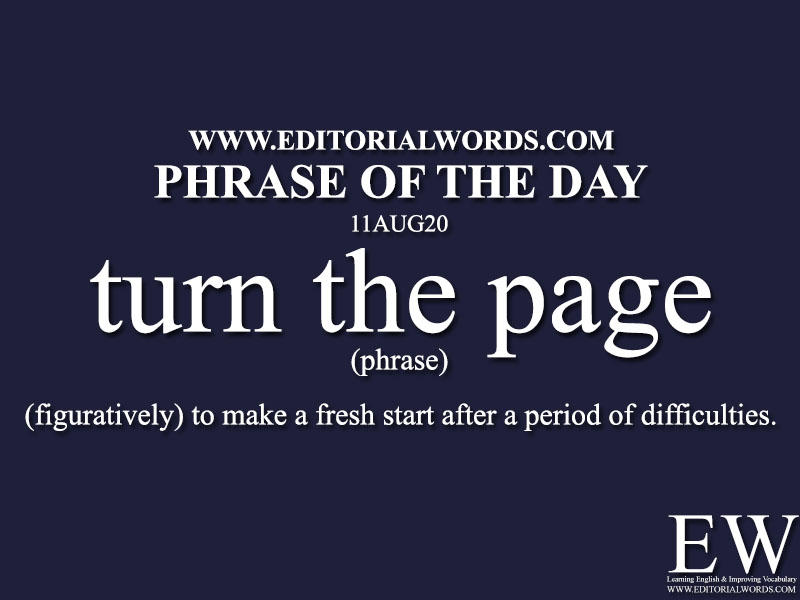 Phrase of the Day (turn the page)-11AUG20