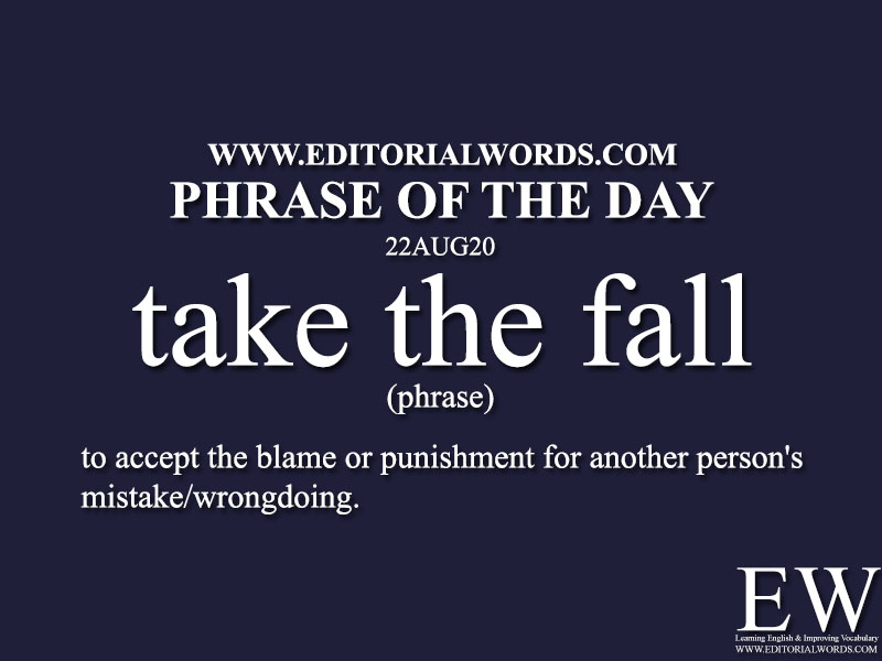 Phrase of the Day (take the fall)-22AUG20