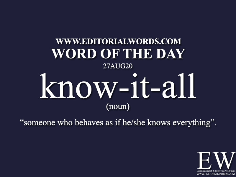 Word of the Day (know-it-all)-27AUG20