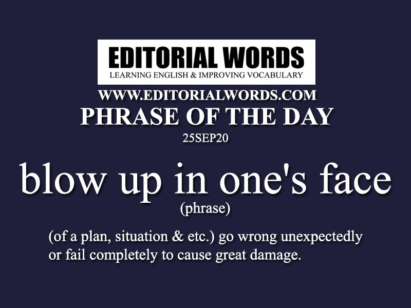 Phrase of the Day (blow up in one's face)-25SEP20