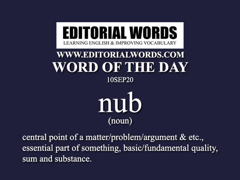 Word of the Day (nub)-10SEP20