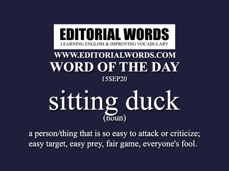 Word of the Day (sitting duck)-15SEP20