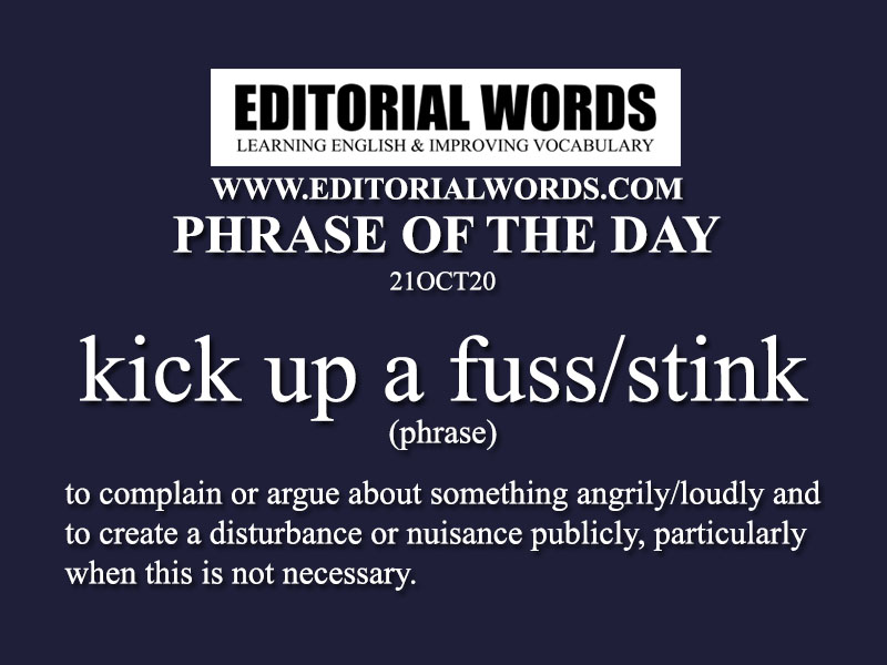 Phrase of the Day (kick up a fuss/stink)-21OCT20 - Editorial Words