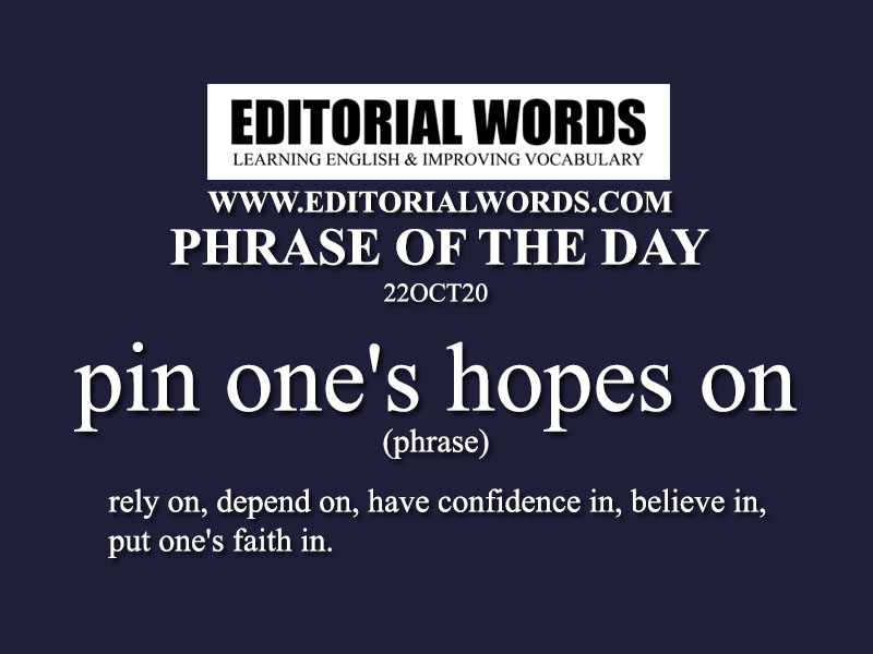 Phrase of the Day (pin one's hopes on)-22OCT20