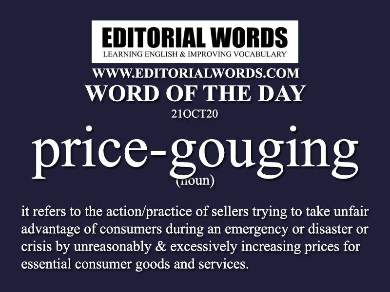 Word of the Day (price-gouging)-21OCT20