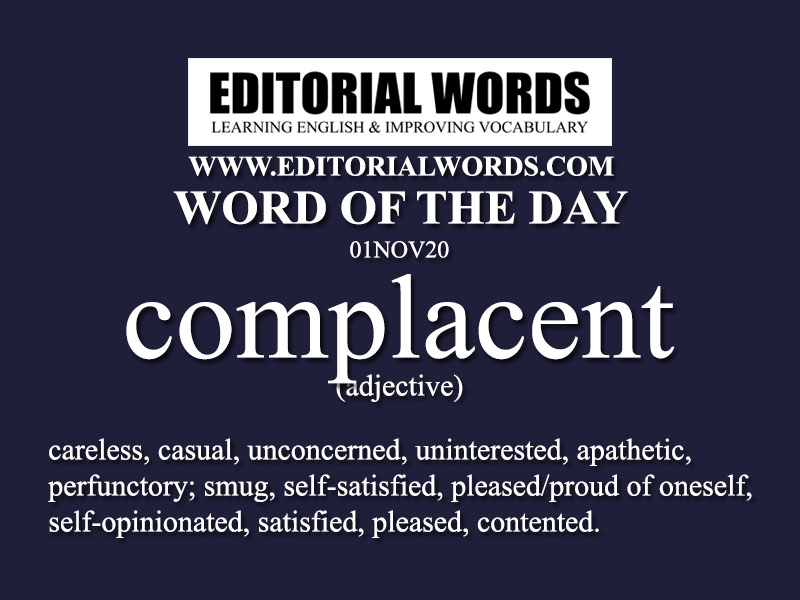 Word of the Day (complacent)-01NOV20
