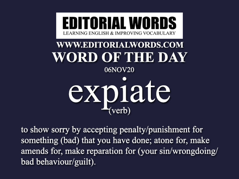 Expiate/Expiating  Words, Vocabulary, Guilt