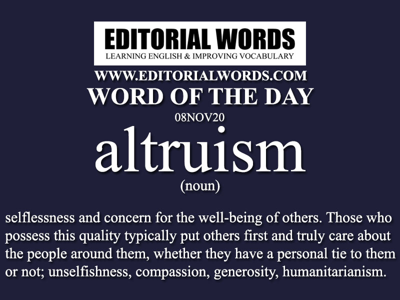 Word of the Day (altruism)-08NOV20