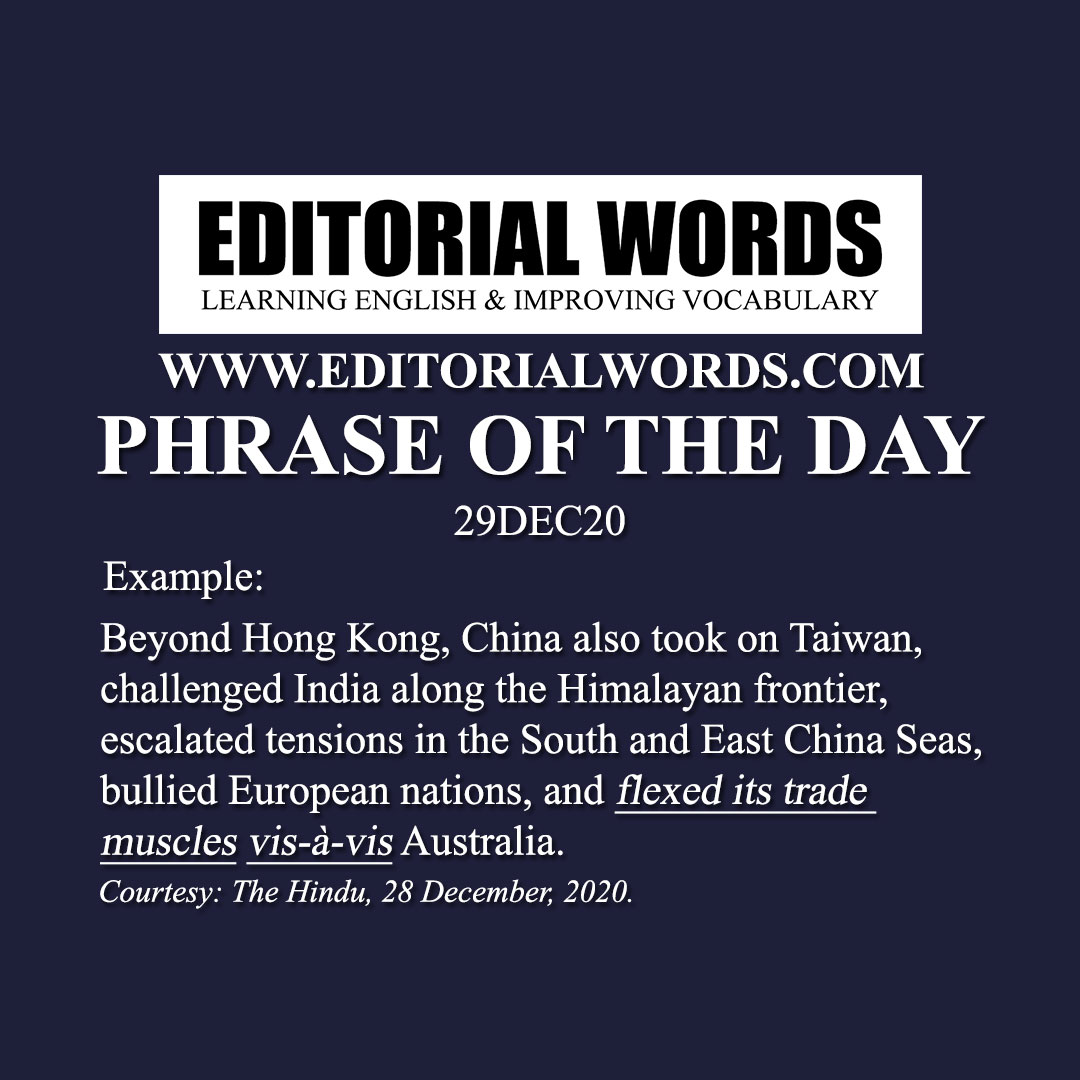 Phrase of the Day (flex one's muscles)-29DEC20