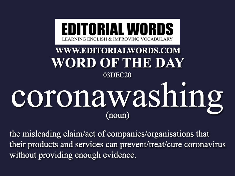 Word of the Day (coronawashing)-03DEC20
