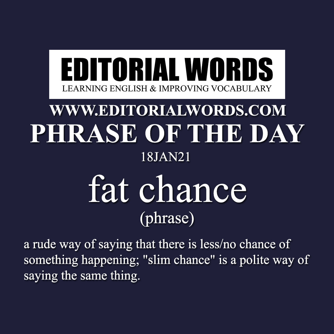 Phrase of the Day (fat chance)-18JAN21