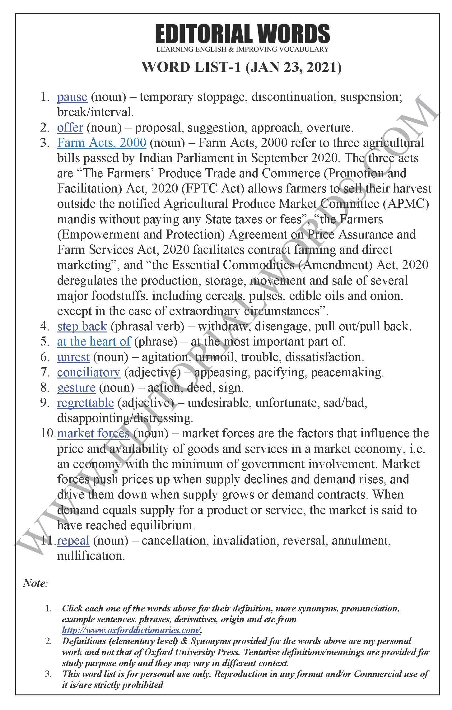 The Hindu Editorial (Helpful pause) – Jan 23, 2021