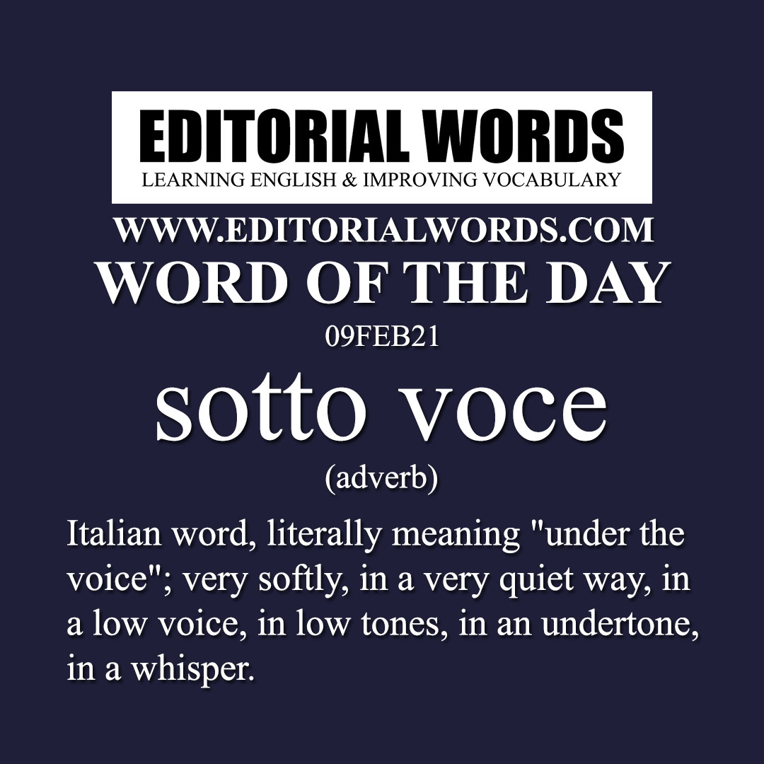 Word of the Day (sotto voce)-09FEB21