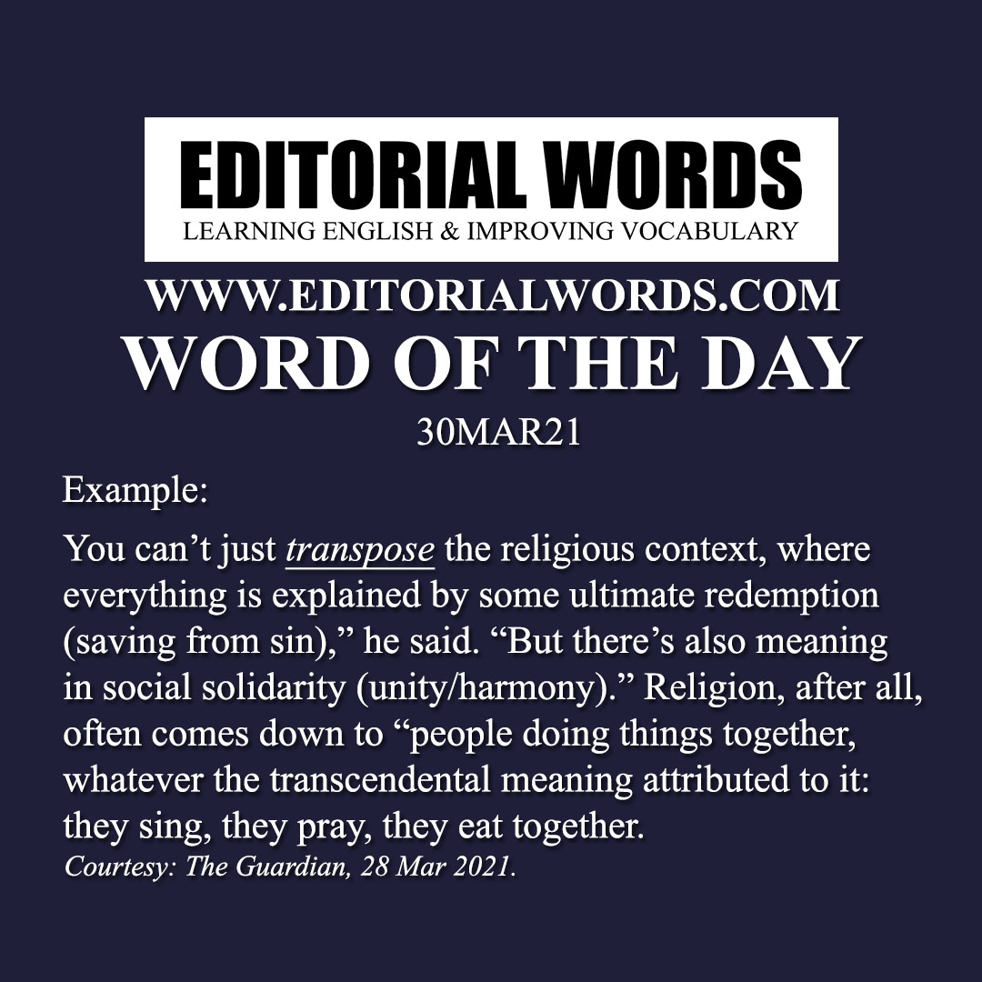 Word of the Day (transpose)-30MAR21