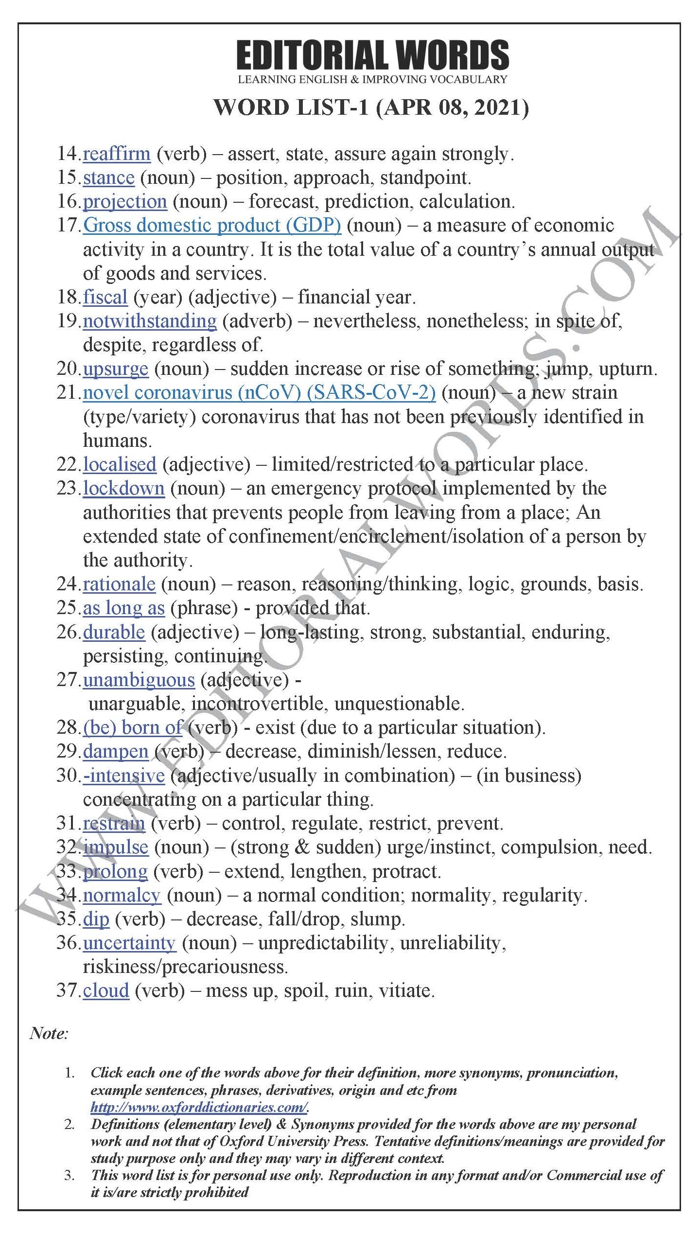 The Hindu Editorial (Staying accommodative) – Apr 08, 2021