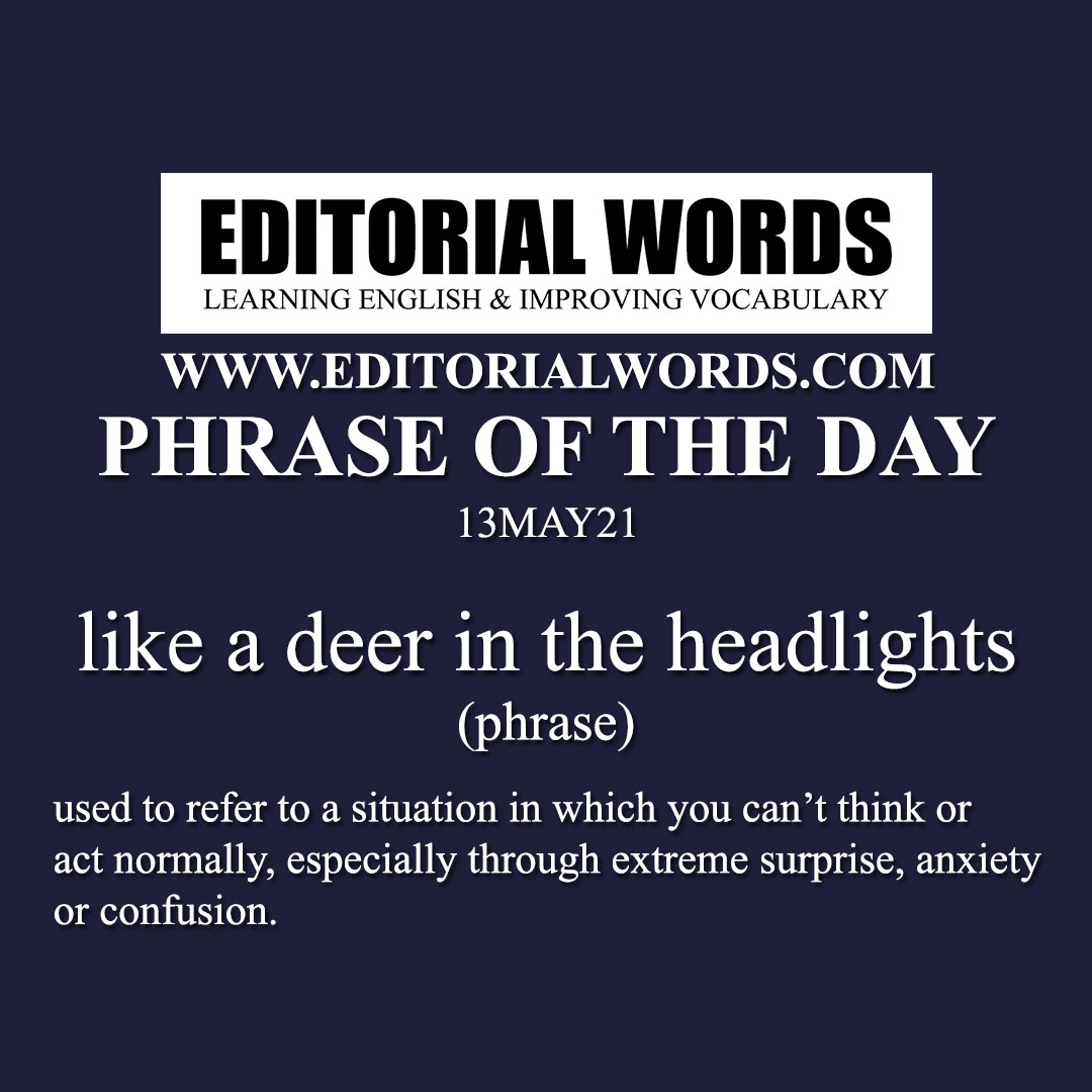 Phrase of the Day (like a deer in the headlights)-13MAY21
