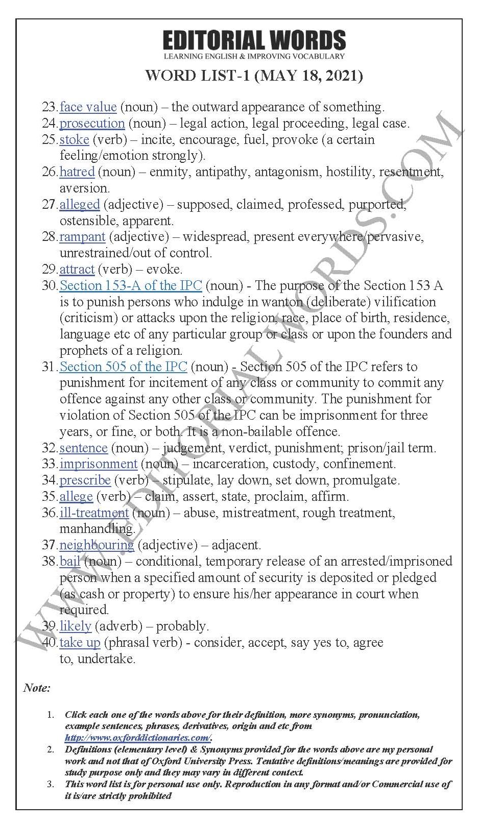 The Hindu Editorial (Unwarranted arrest) – May 18, 2021