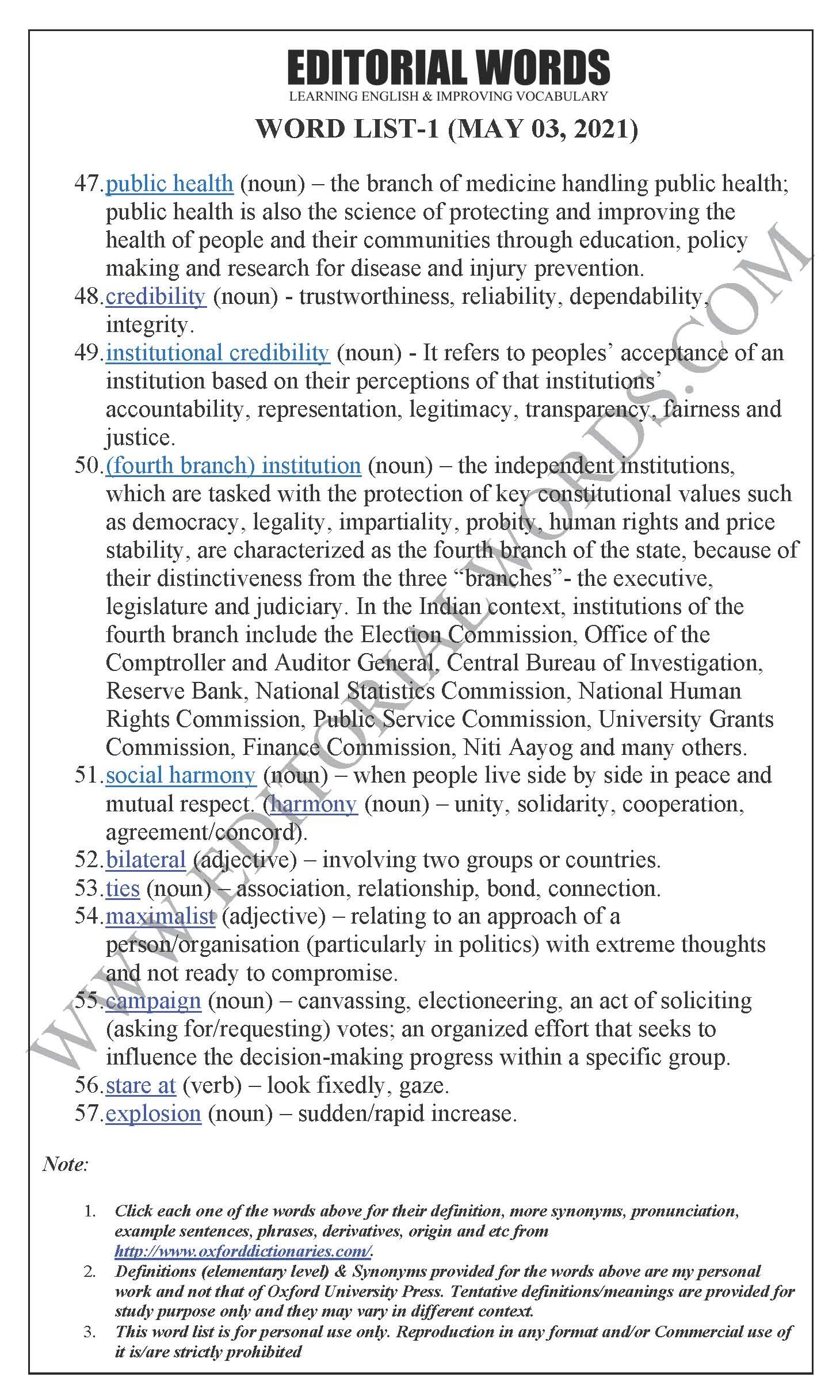 The Hindu Editorial (Clear and distinct) – May 03, 2021