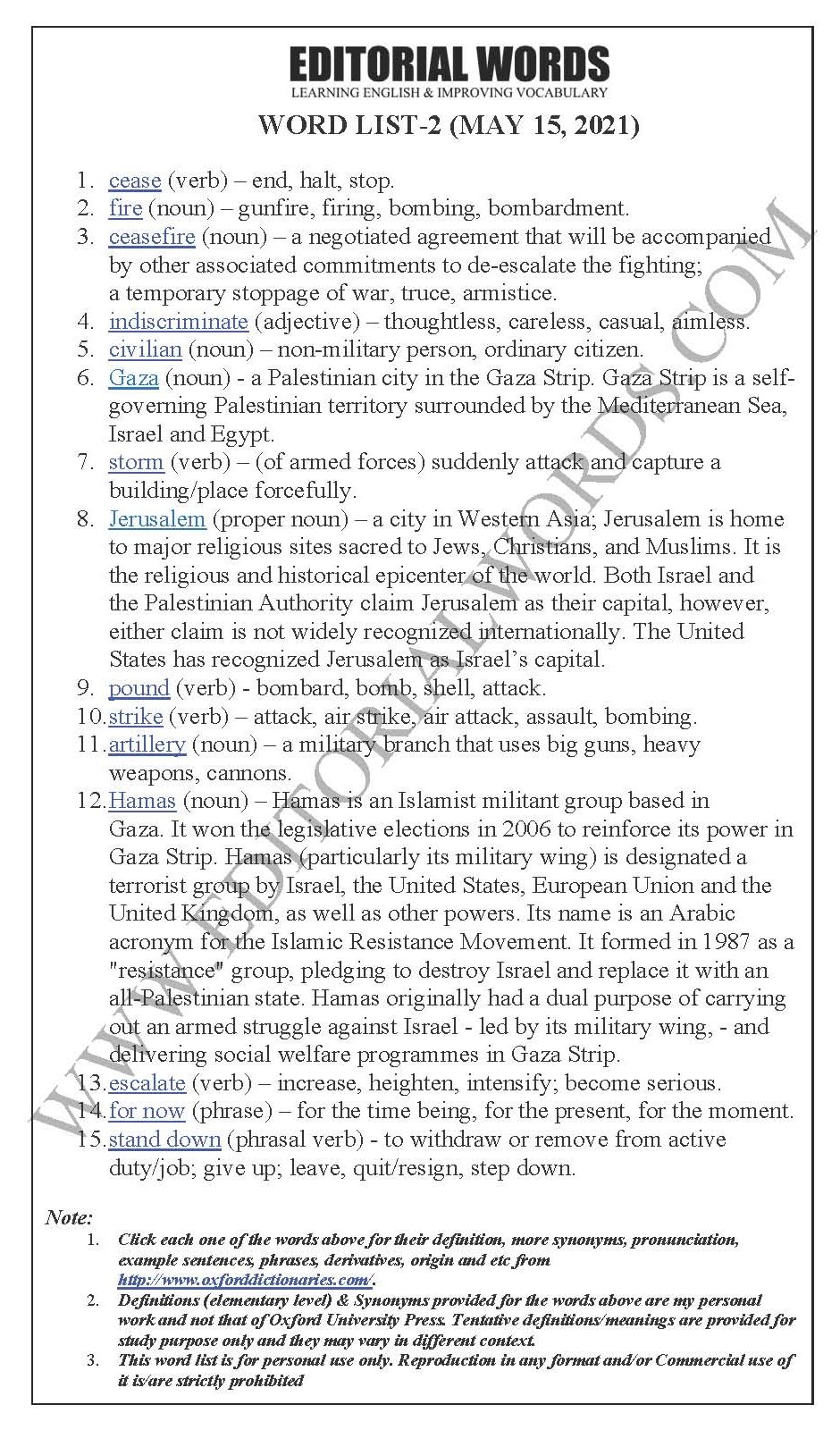 The Hindu Editorial (Cease the fire) – May 15, 2021