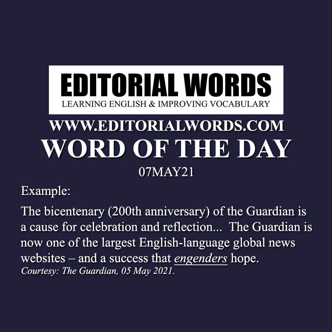 Word of the Day (engender)-07MAY21