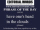 Phrase of the Day (have one's head in the clouds)-14JUN21