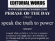 Phrase of the Day (speak the truth to power)-17JUL22