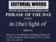Phrase of the Day (in (the) light of)-29SEP22