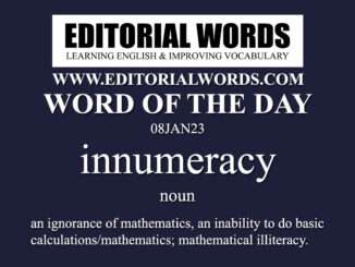 Word of the Day (innumeracy)-08JAN23