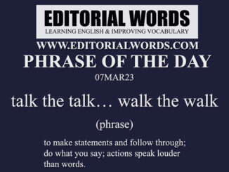 Phrase of the Day (talk the talk... walk the walk)-07MAR23
