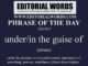 Phrase of the Day (under/in the guise of)-10JUN23