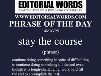 Phrase of the Day (stay the course)-14MAY25