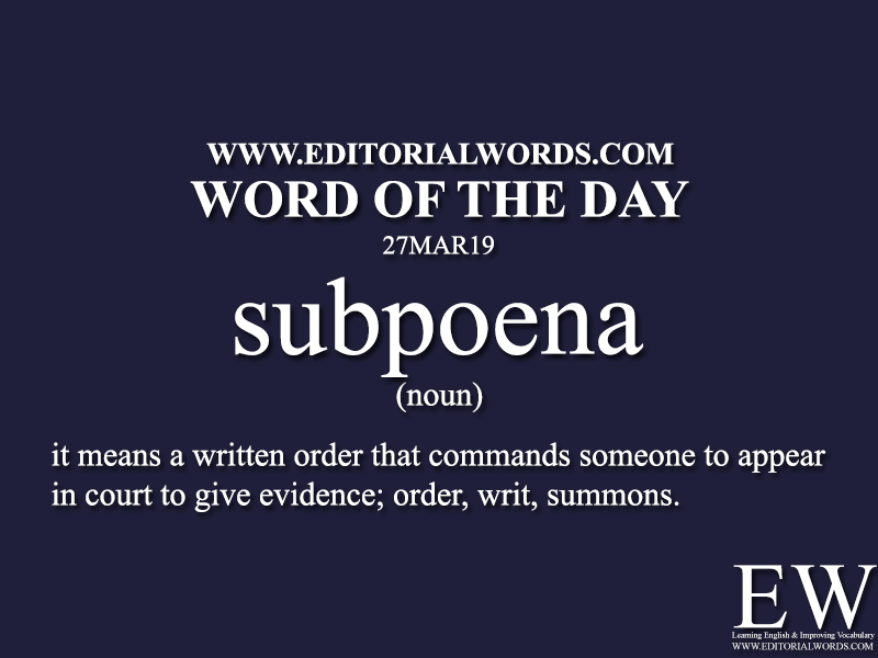 Word of the Day-27MAR19-Editorial Words