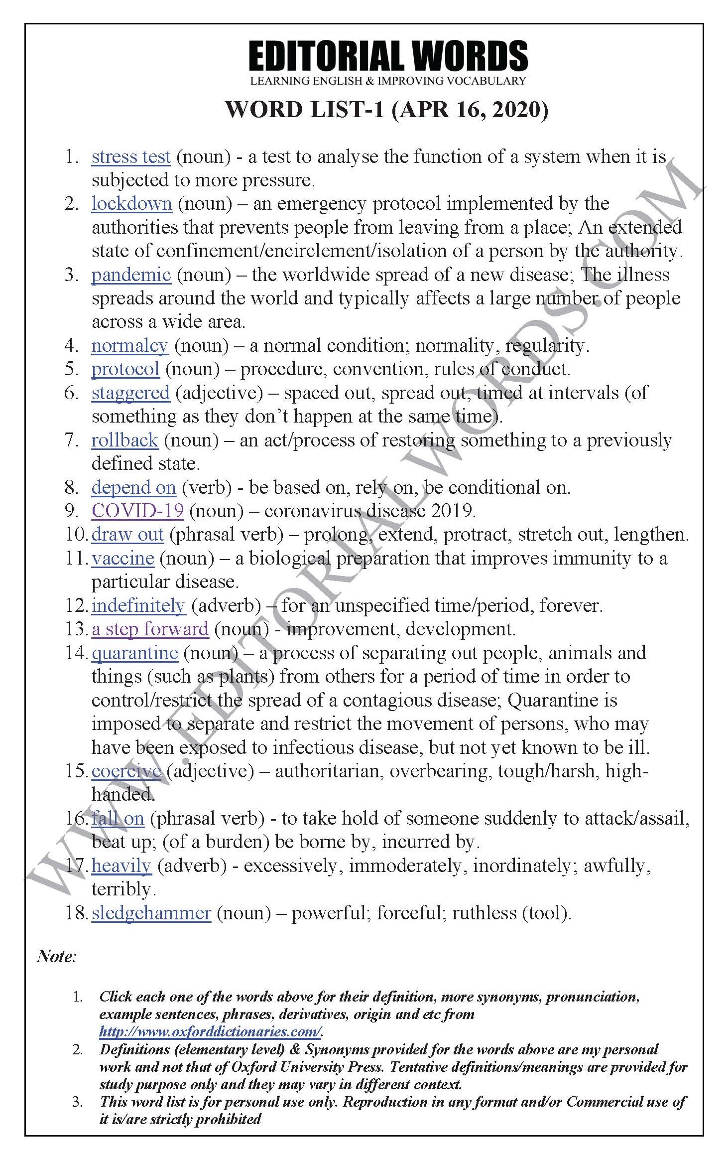 The Hindu Editorial (Stress test) - Apr 16, 2020