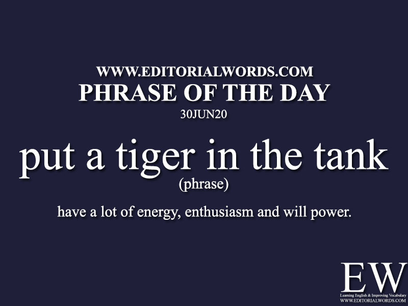 Phrase of the Day (put a tiger in the tank)-30JUN20